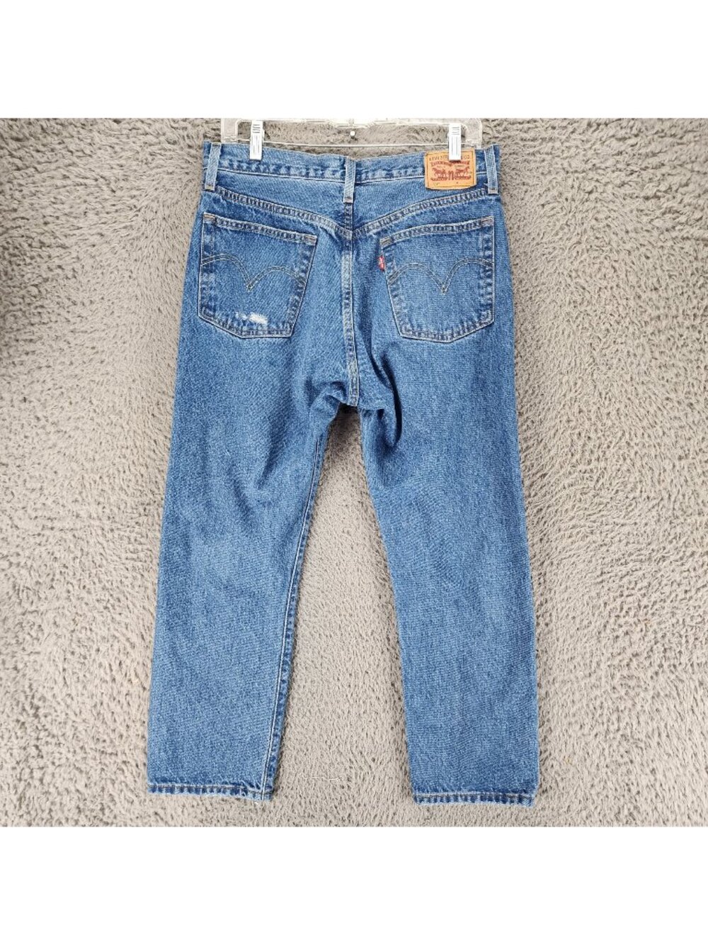 Levis Jeans Womens 30 501 Blue Stretch Denim Button Fly Classic Straight *Read*